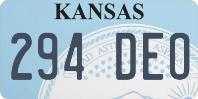 KS license plate 294DEO