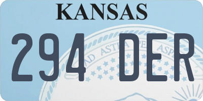 KS license plate 294DER