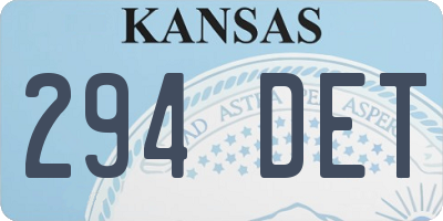 KS license plate 294DET