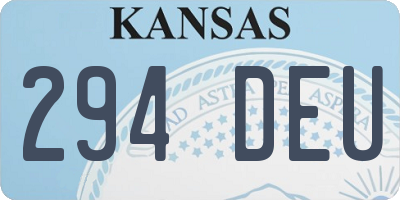 KS license plate 294DEU