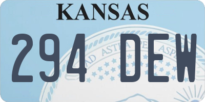 KS license plate 294DEW