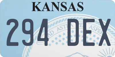 KS license plate 294DEX