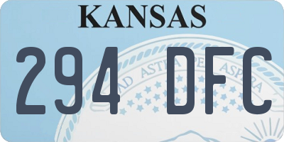 KS license plate 294DFC