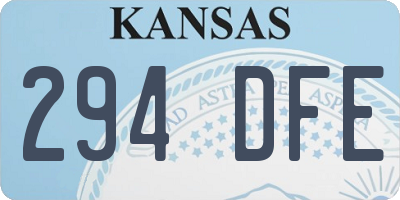 KS license plate 294DFE