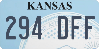 KS license plate 294DFF