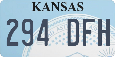 KS license plate 294DFH