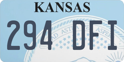 KS license plate 294DFI