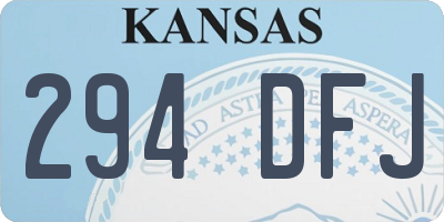 KS license plate 294DFJ