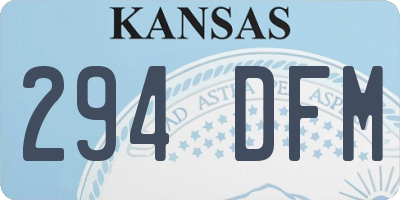 KS license plate 294DFM