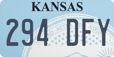 KS license plate 294DFY