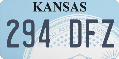 KS license plate 294DFZ