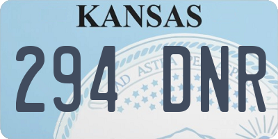 KS license plate 294DNR