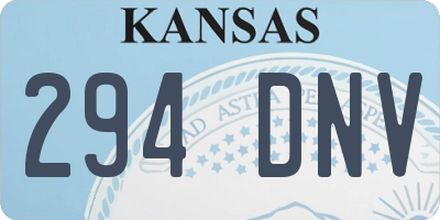KS license plate 294DNV