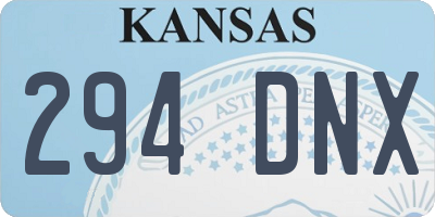 KS license plate 294DNX