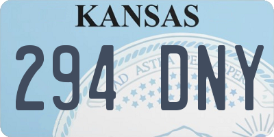 KS license plate 294DNY