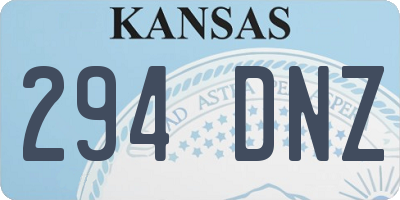 KS license plate 294DNZ