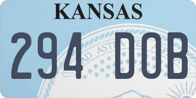 KS license plate 294DOB