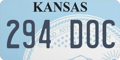 KS license plate 294DOC