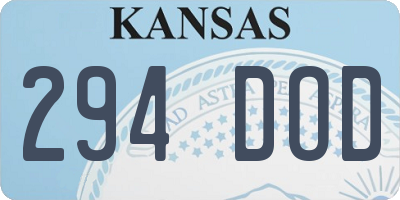 KS license plate 294DOD