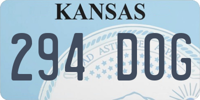 KS license plate 294DOG