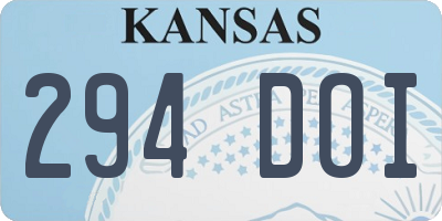 KS license plate 294DOI