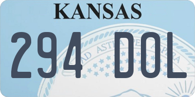 KS license plate 294DOL