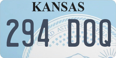 KS license plate 294DOQ