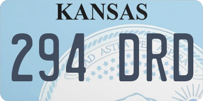 KS license plate 294DRD