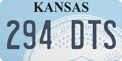 KS license plate 294DTS