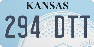 KS license plate 294DTT