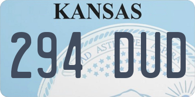 KS license plate 294DUD