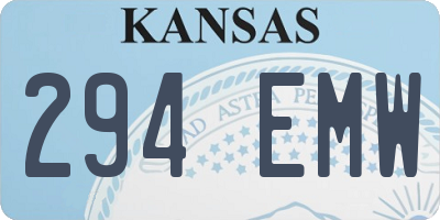 KS license plate 294EMW