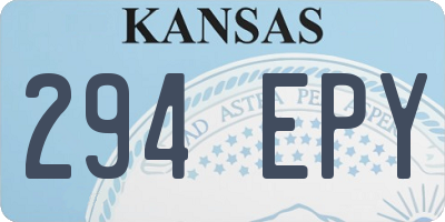 KS license plate 294EPY