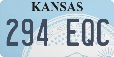 KS license plate 294EQC