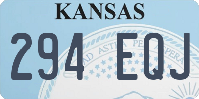 KS license plate 294EQJ