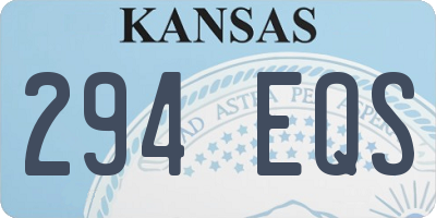 KS license plate 294EQS