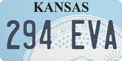 KS license plate 294EVA