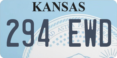 KS license plate 294EWD