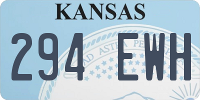 KS license plate 294EWH