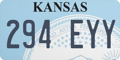 KS license plate 294EYY
