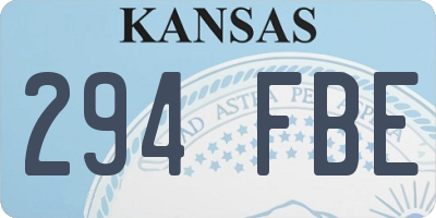 KS license plate 294FBE