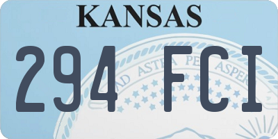 KS license plate 294FCI