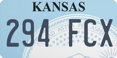 KS license plate 294FCX