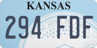 KS license plate 294FDF