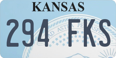 KS license plate 294FKS