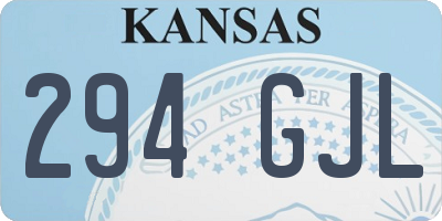 KS license plate 294GJL