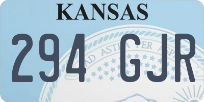 KS license plate 294GJR
