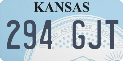 KS license plate 294GJT