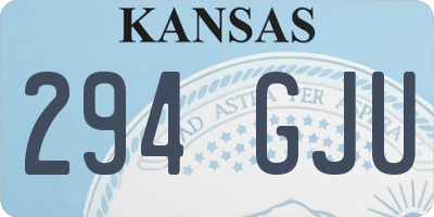 KS license plate 294GJU