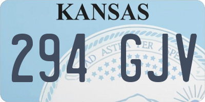 KS license plate 294GJV
